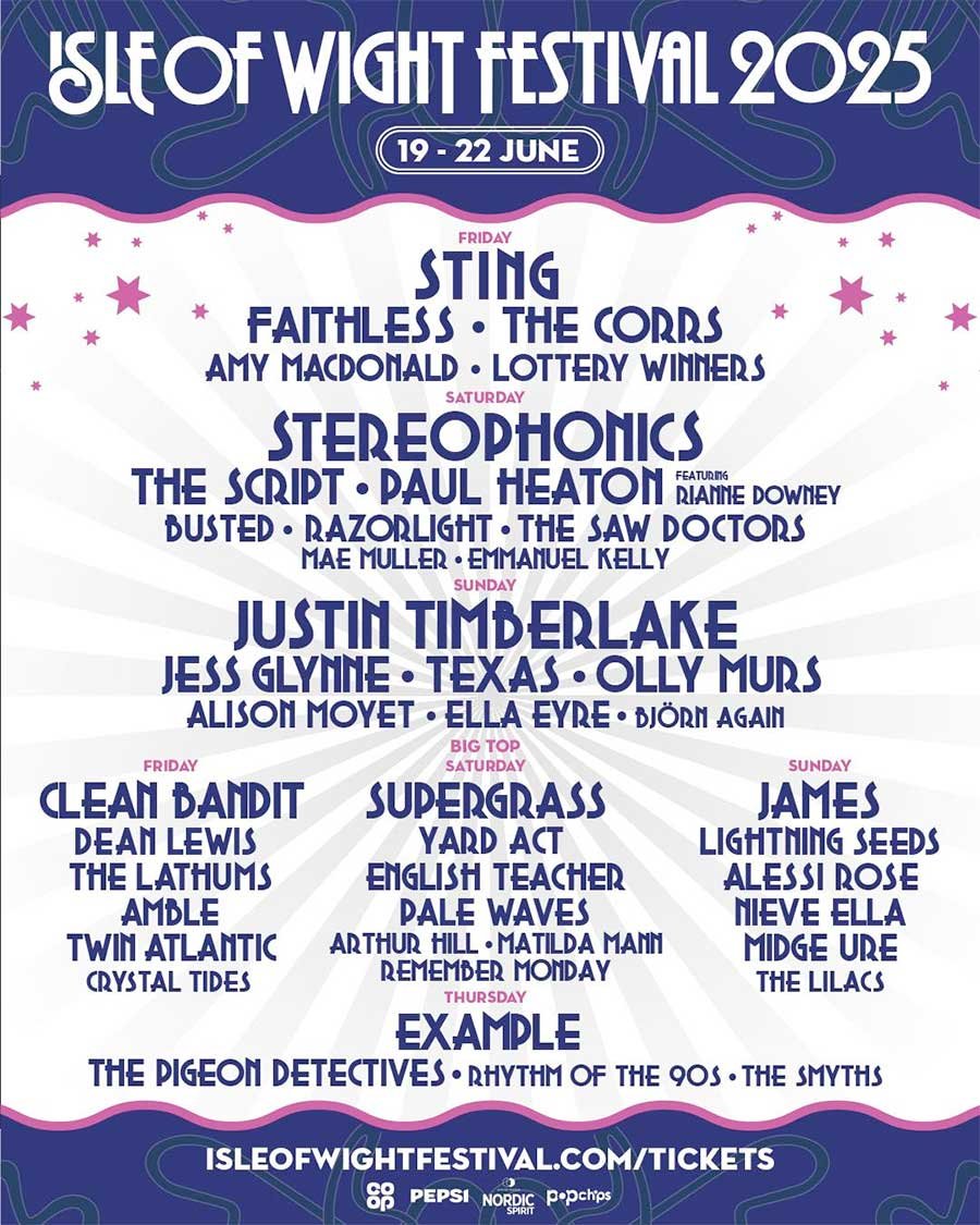 UK Isle of Wight Festival 2025 latest poster