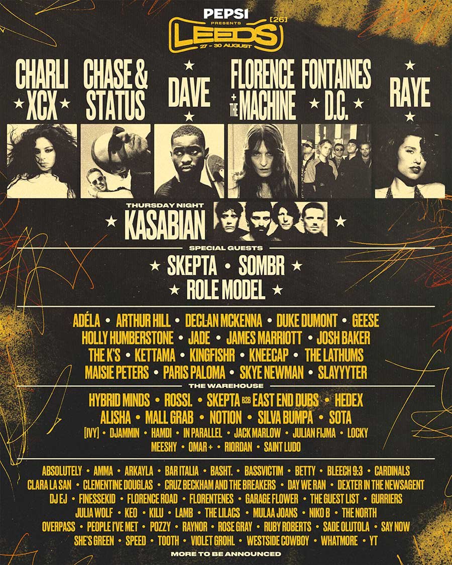 UK Leeds Festival 2026 March poster