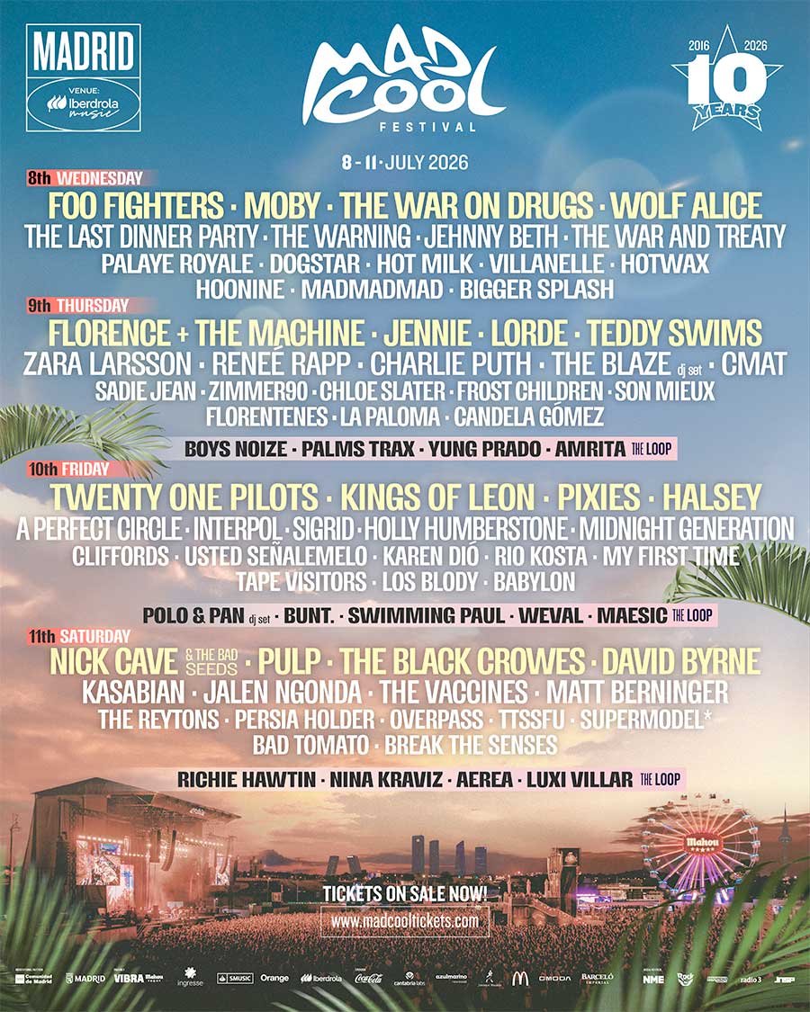 Mad Cool Festival 2026 6 new additions poster