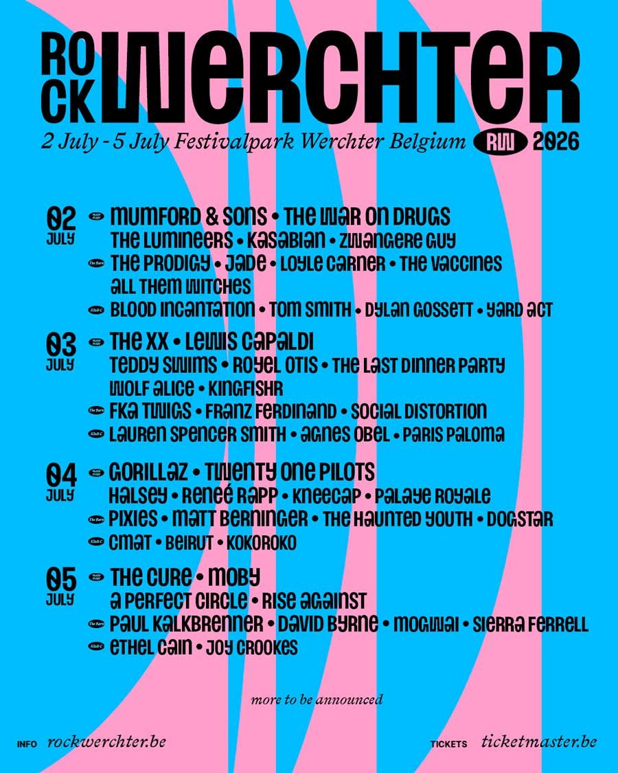 Rock Werchter 2026 21 new acts poster