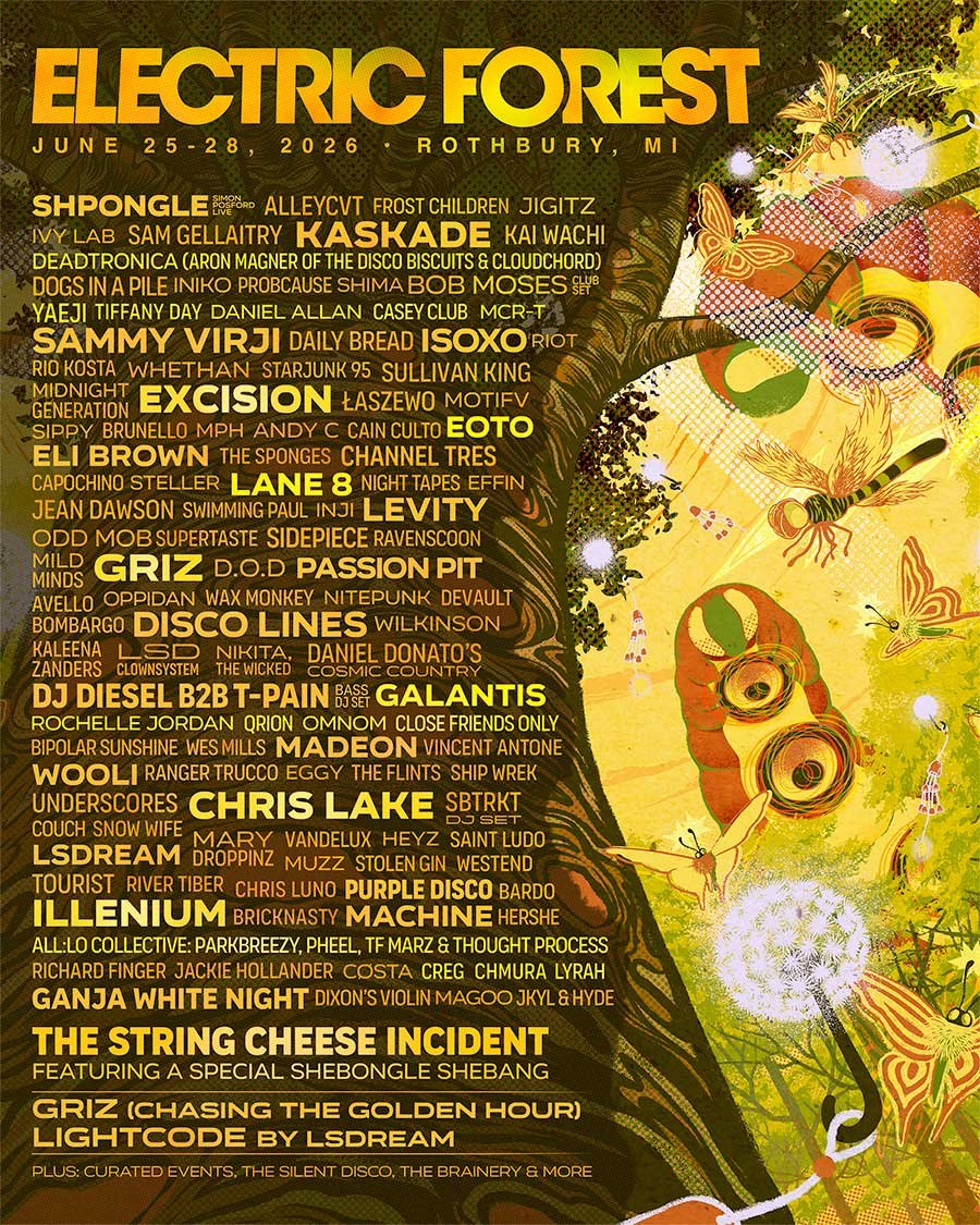 USA Electric Forest 2026 additions poster