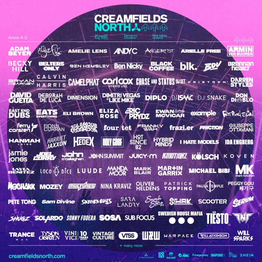 Creamfields North UK 2023 additions poster