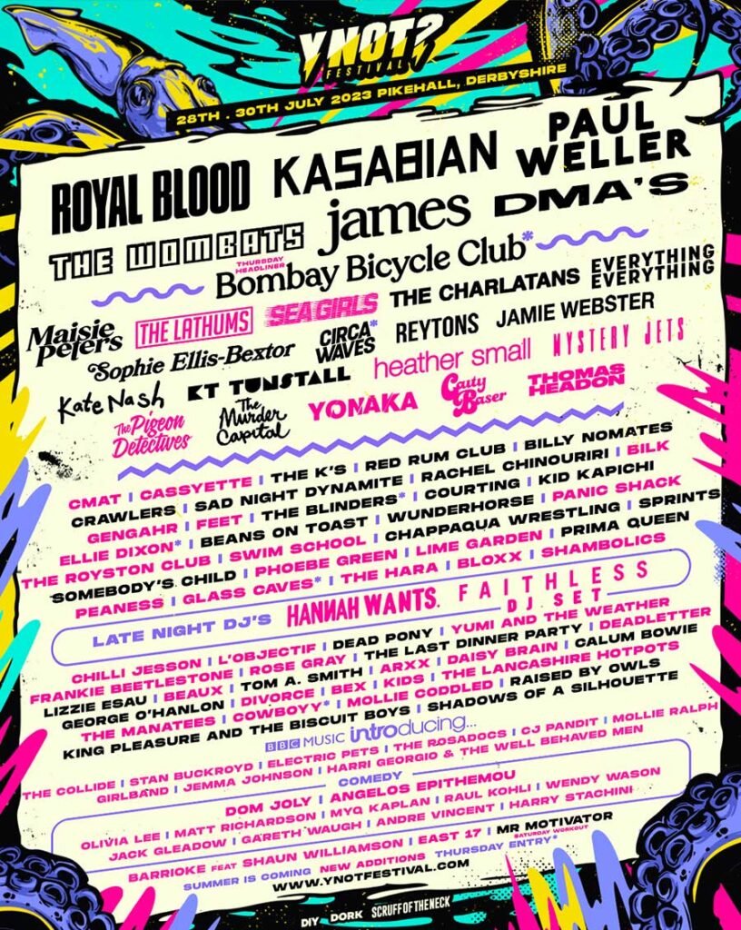 Y Not Festival UK 2023 2nd announcement poster
