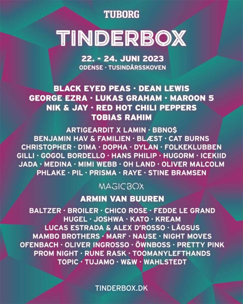 Tinderbox Festival Denmark 2023 final poster