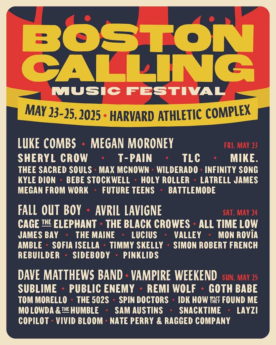 Boston Calling Festival USA 2025 poster