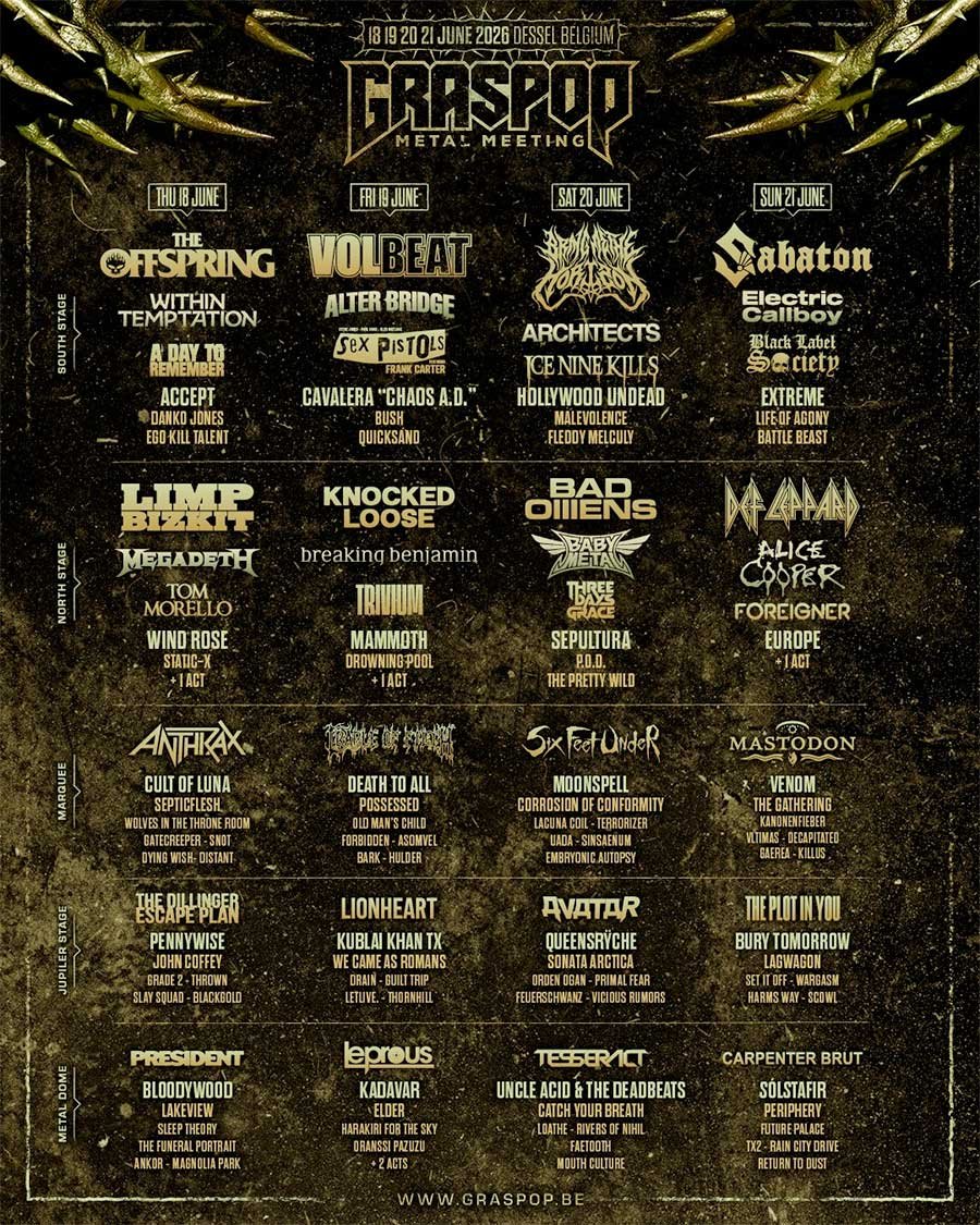 Graspop Metal Meeting 2026 latest poster