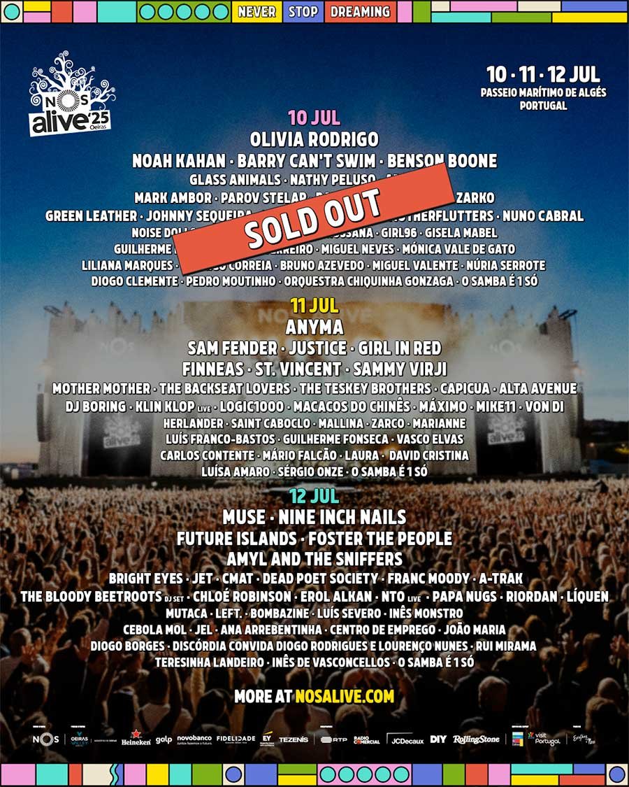 NOS Alive 2025 Portugal poster