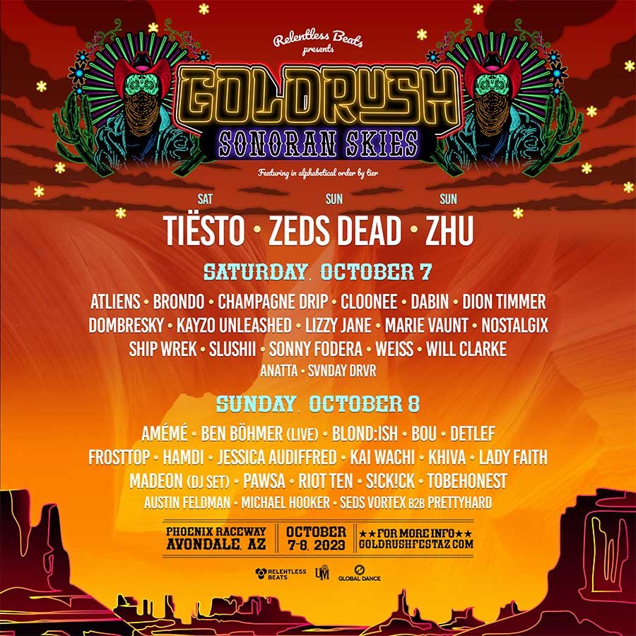 Goldrush Festival Arizona 2023 day splits poster