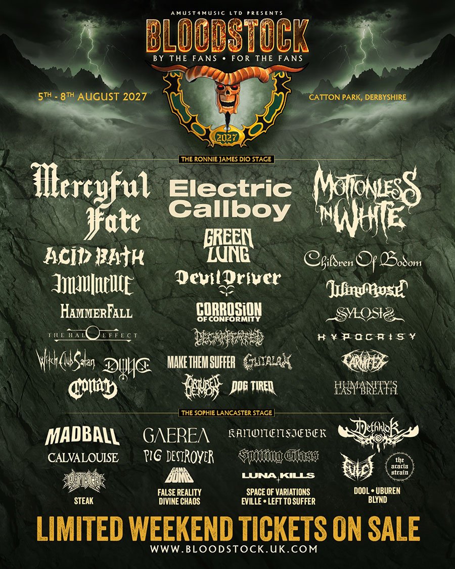Bloodstock Festival UK 2027 phase 2 poster