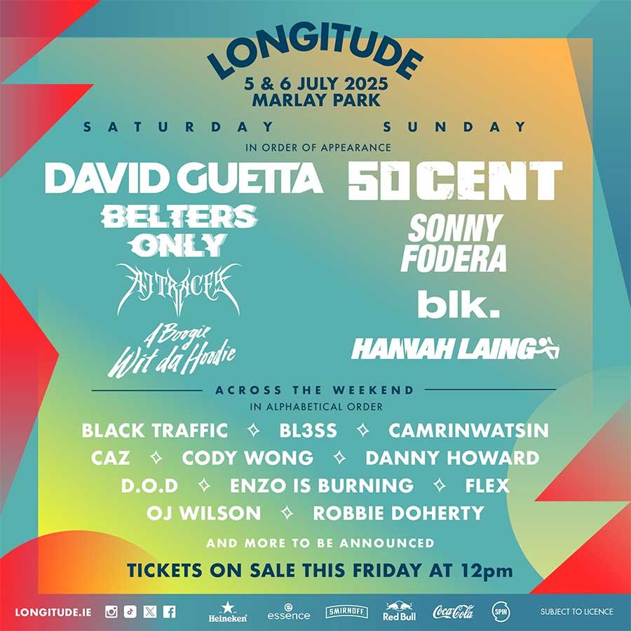 Longitude Festival Ireland 2025 phase 1 poster