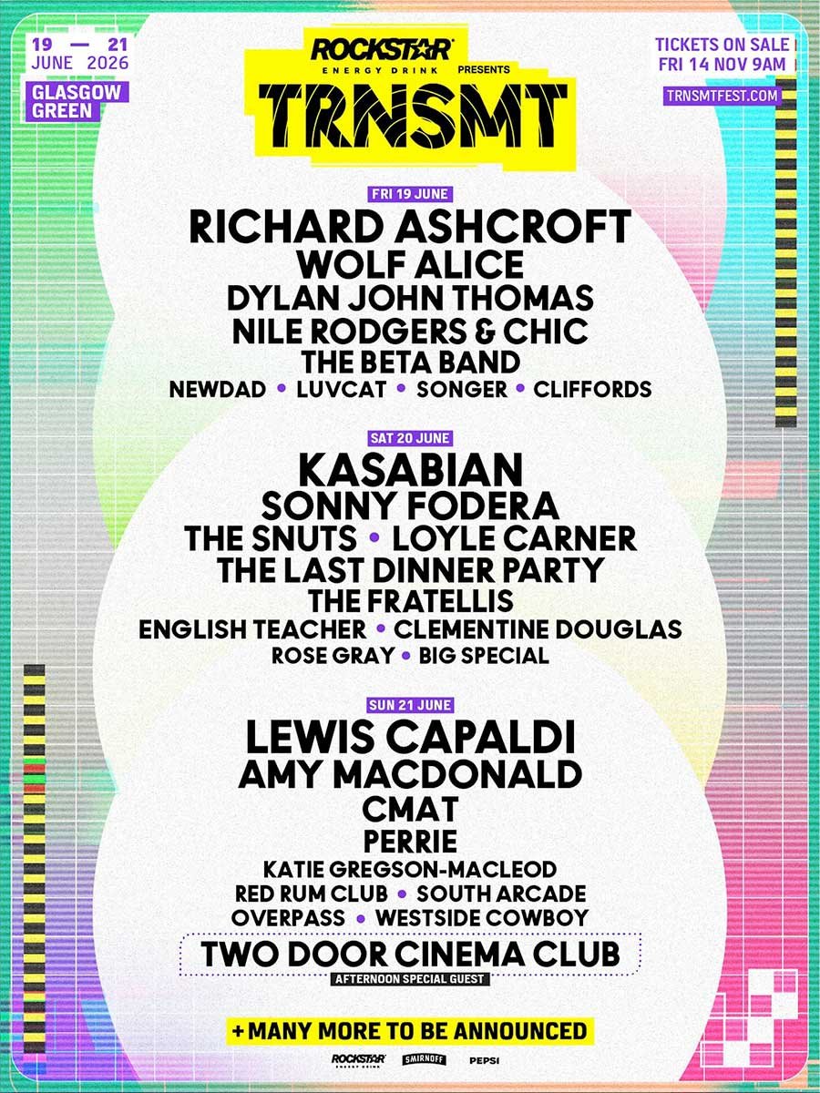 TRNSMT Festival 2026 phase 1 poster