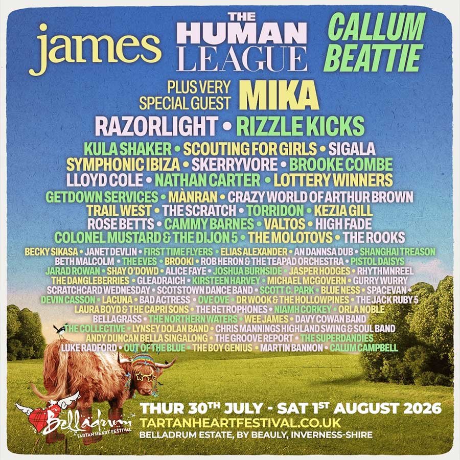 UK Belladrum Festival 2026 additions poster
