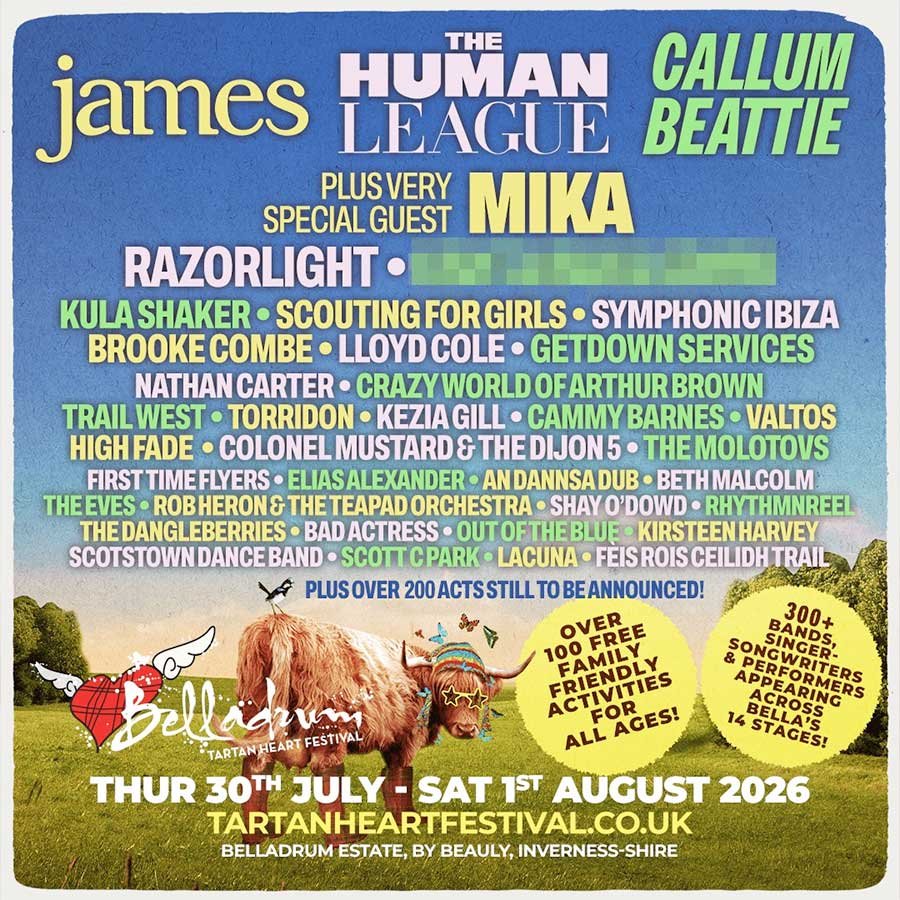 UK Belladrum Festival 2026 phase 1 poster