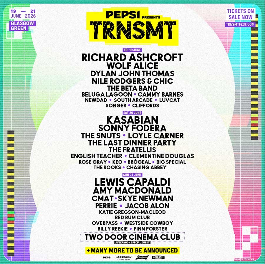 UK TRNSMT Festival 2026 2nd wave poster