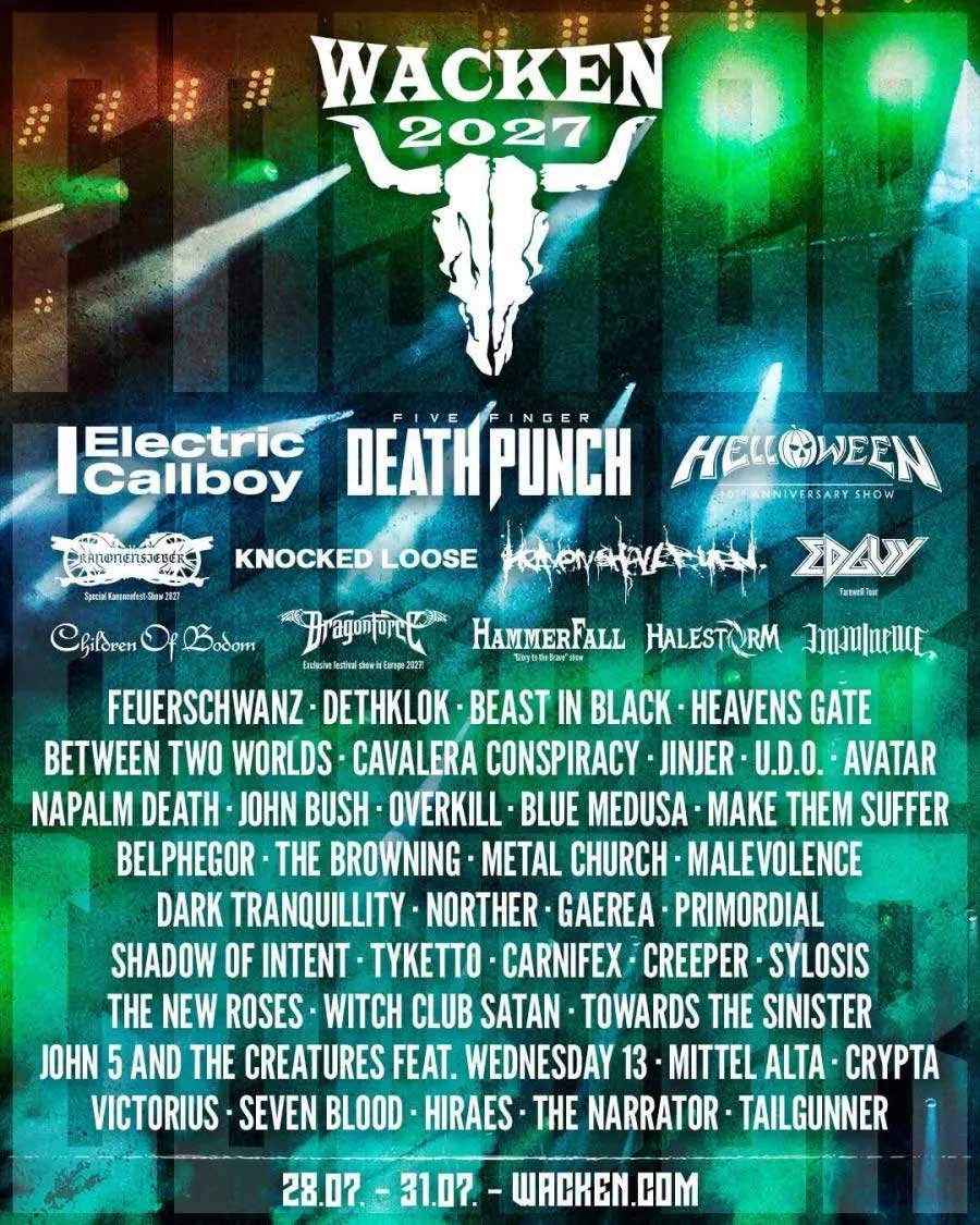 Wacken Open Air 2027 phase 1 poster