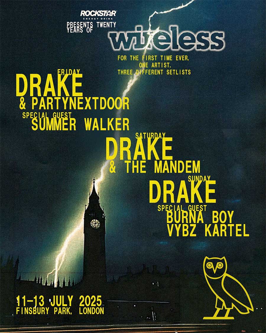 Wireless Festival UK 2025 phase 1 poster