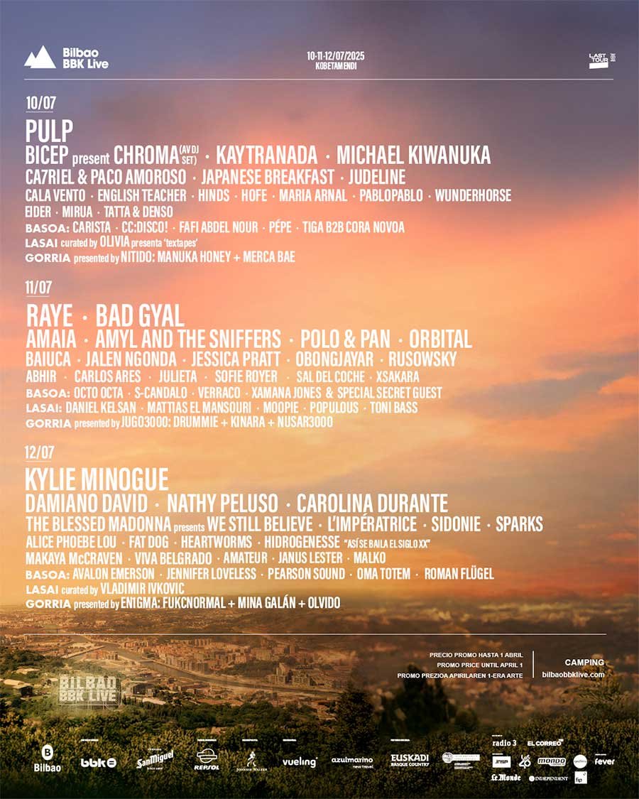 Bilbao BBK Live Spain 2025 final poster