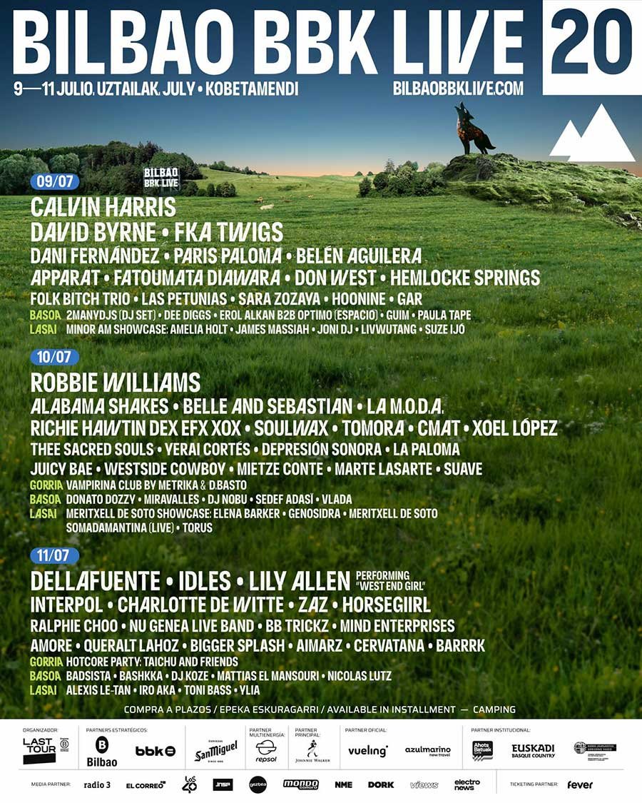 Bilbao BBK Live Spain 2026 daily line up poster