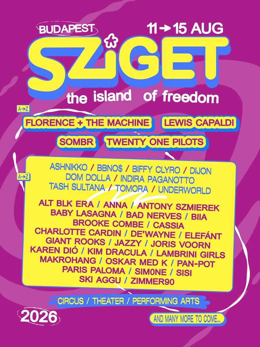 Sziget festival 2026 phase 1 poster