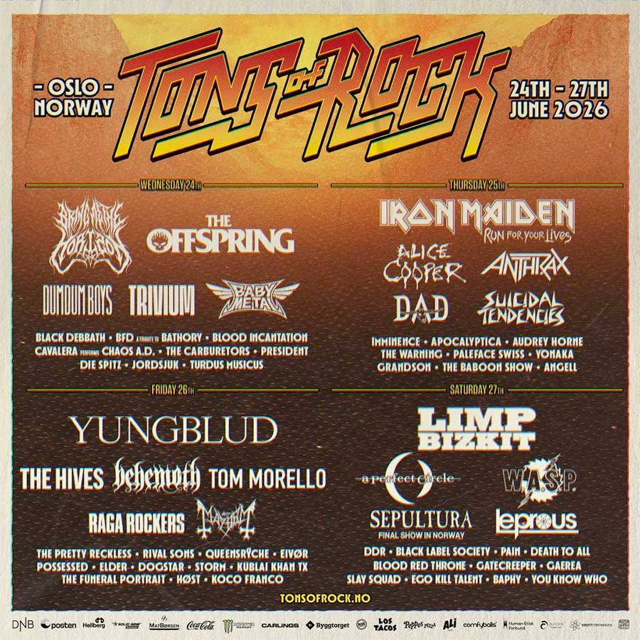 Tons of Rock Festival 2026 final poster