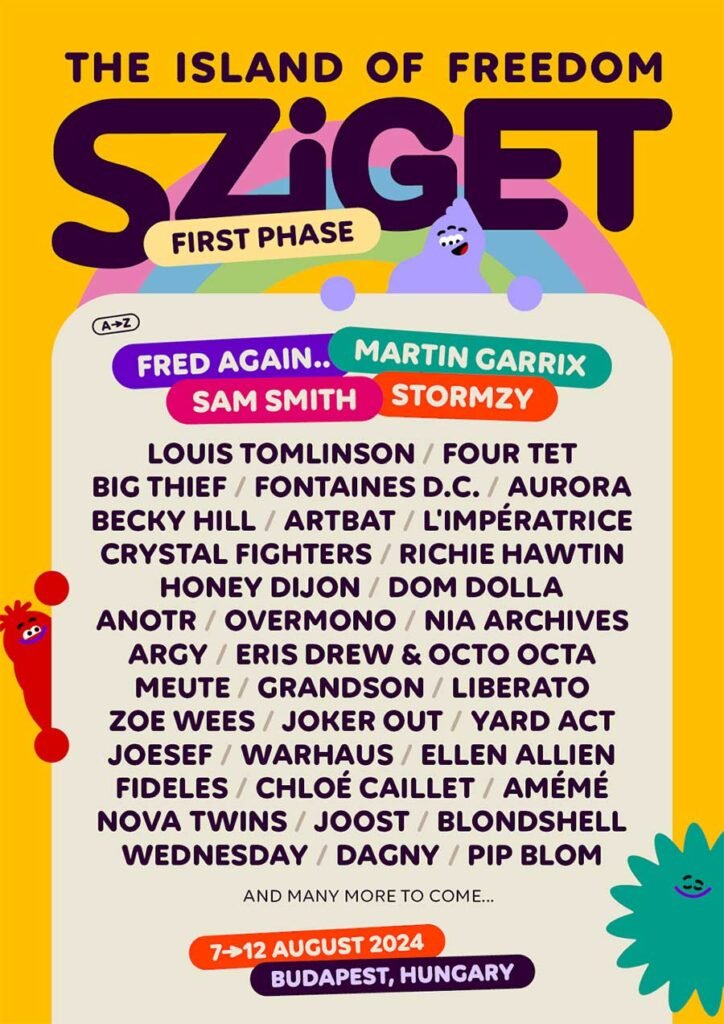 Sziget Festival Hungary 2024 first phase poster