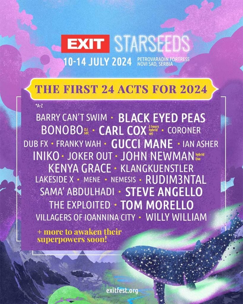 EXIT Festival Serbia 2024 first acts poster