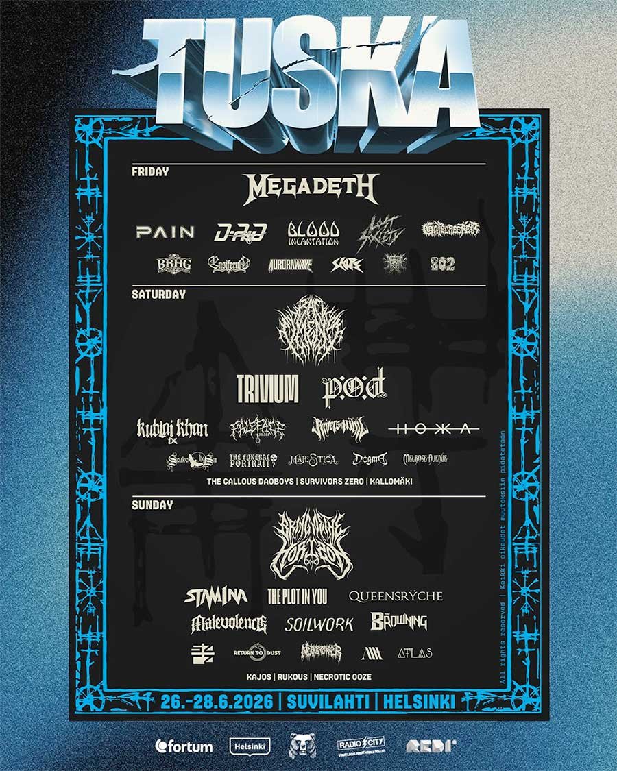 Tuska Festival 2026 13 new bands poster Tuska Festival 2026 13 new bands poster