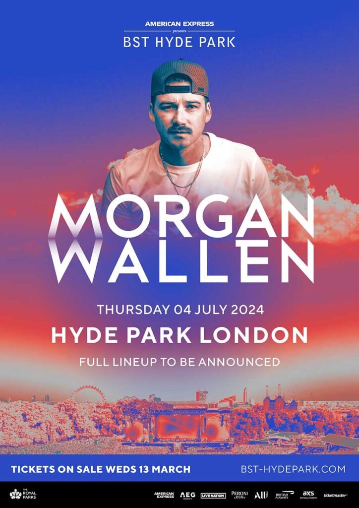 UK BST Hyde Park London 2024 Morgan Wallen poster