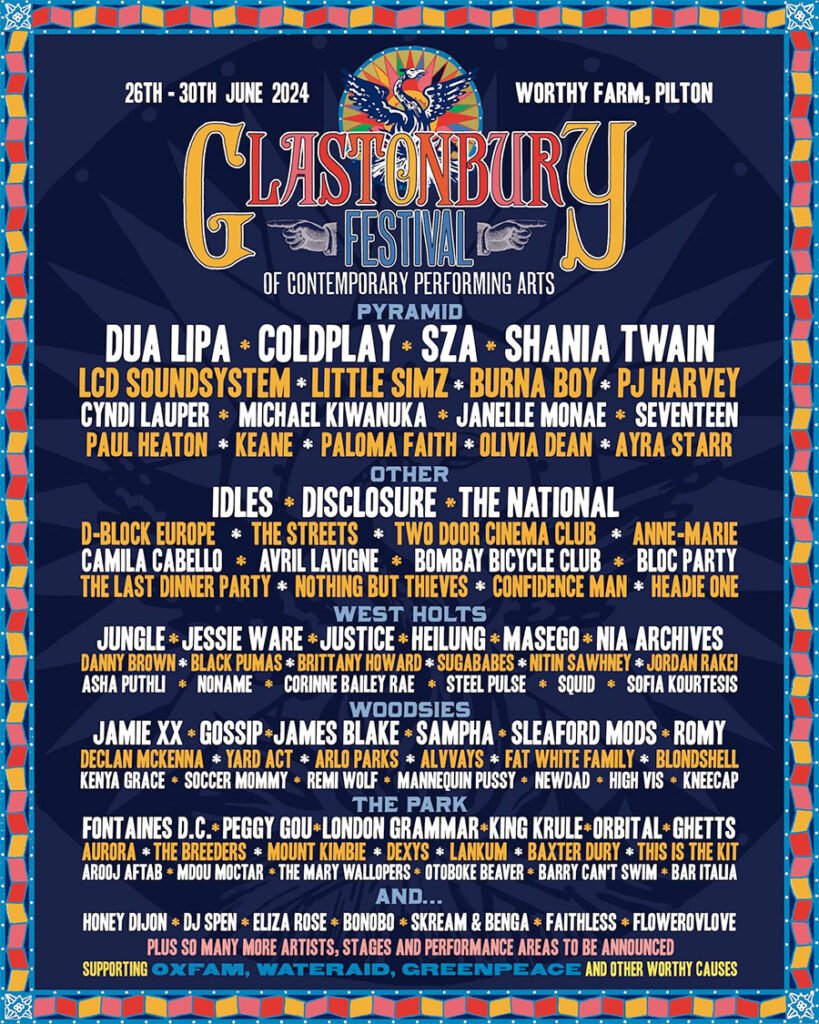 UK Glastonbury Festival 2024 poster