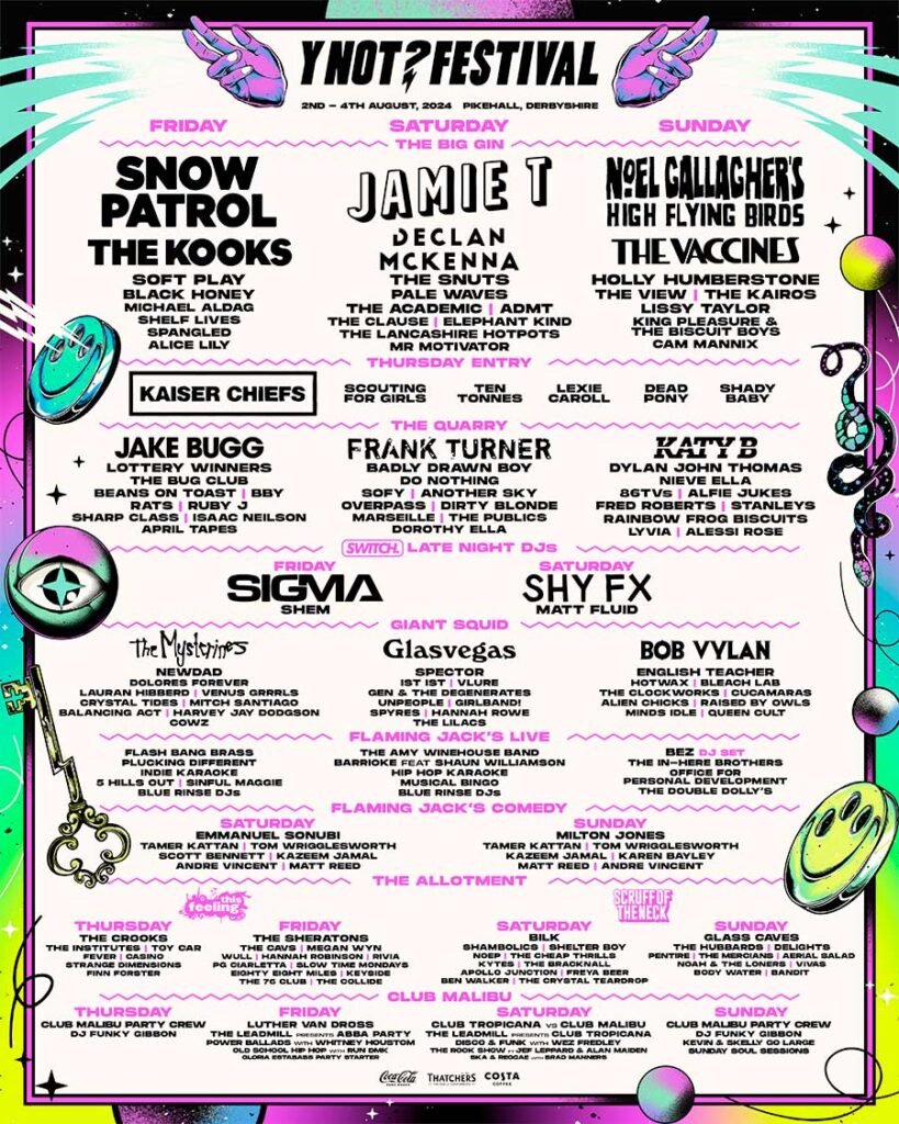UK Y Not Festival 2024 new acts poster