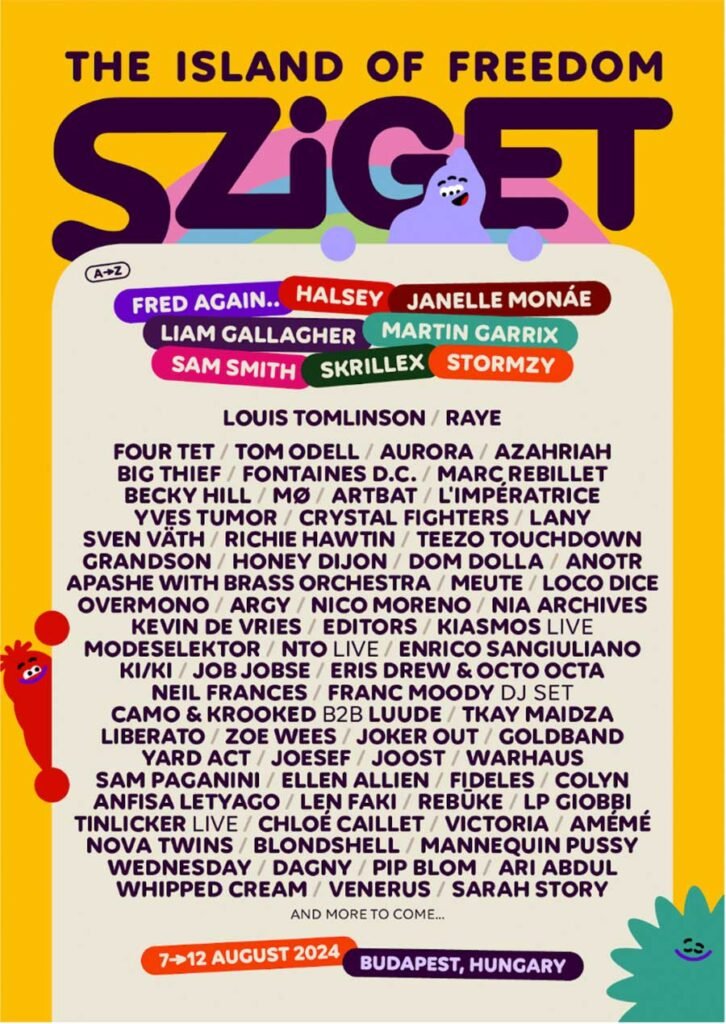 Sziget Festival Hungary 2024 2nd wave poster