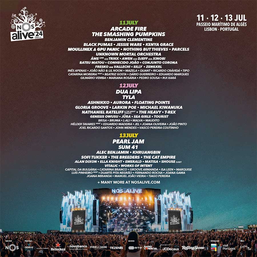 NOS Alive Portugal 2024 daily poster