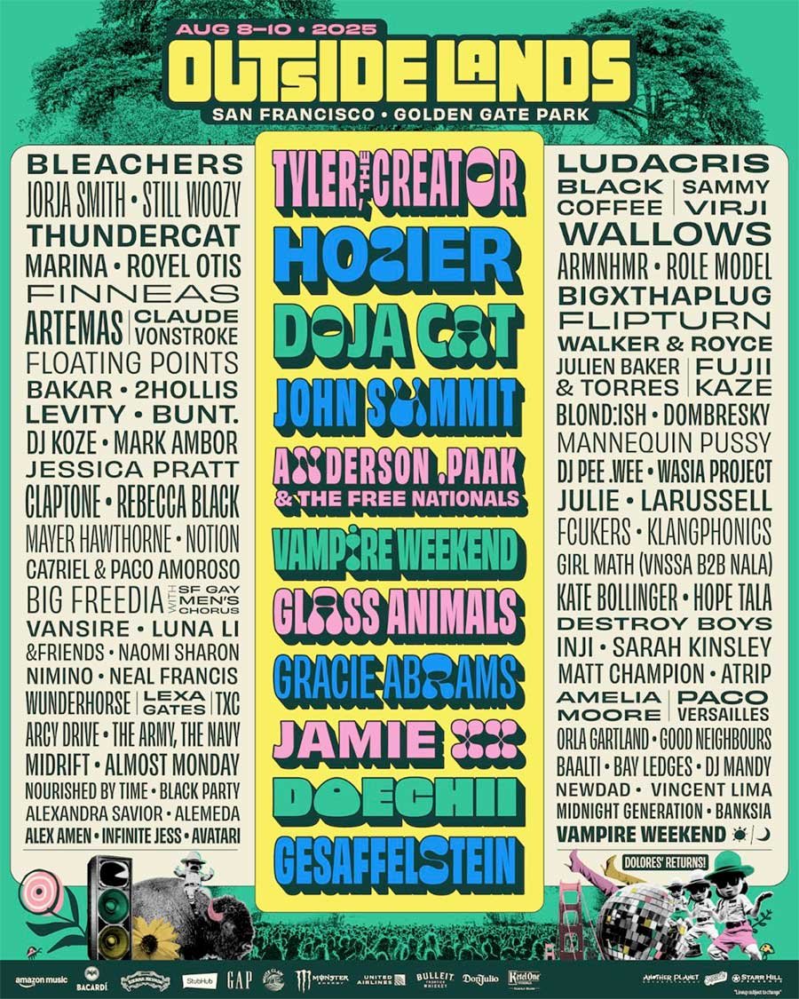 Outside Lands Festival USA 2025 poster
