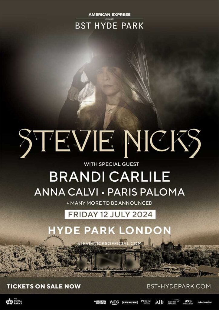 UK BST Hyde Park London Stevie Nicks support act poster