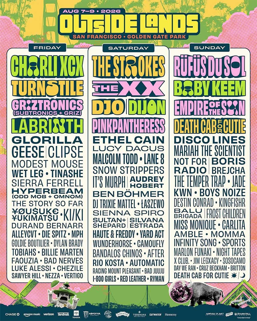 USA Outside Lands 2026 daily poster