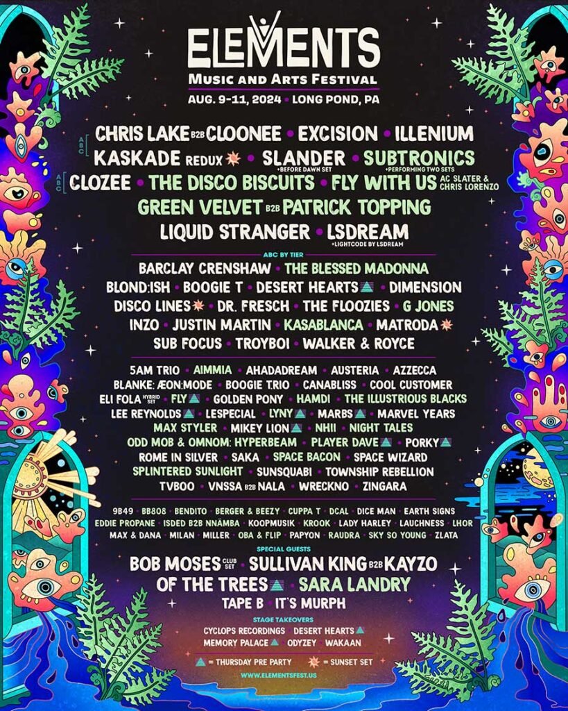 USA Elements Festival Pennsylvania 2024 phase 2 poster