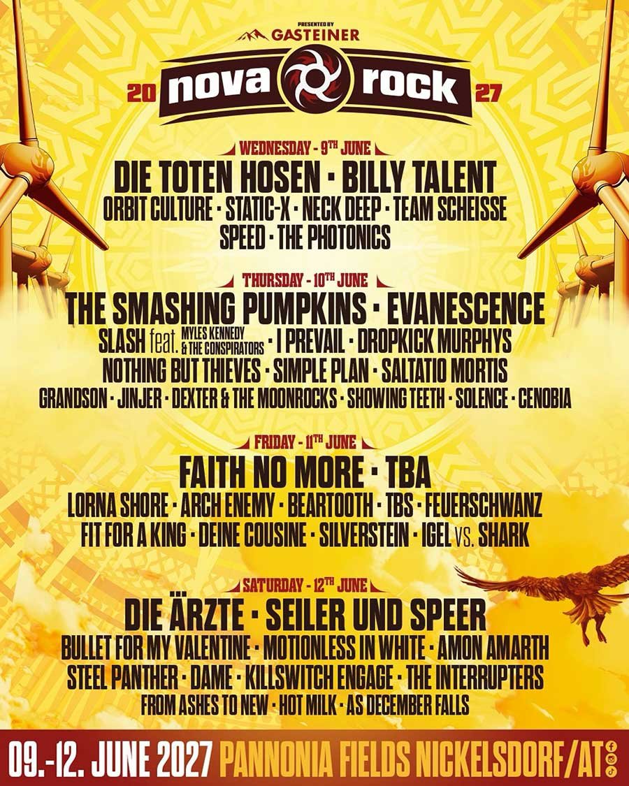 Nova Rock Festival Austria 2027 phase 1 poster Nova Rock Festival Austria 2027 phase 1 poster