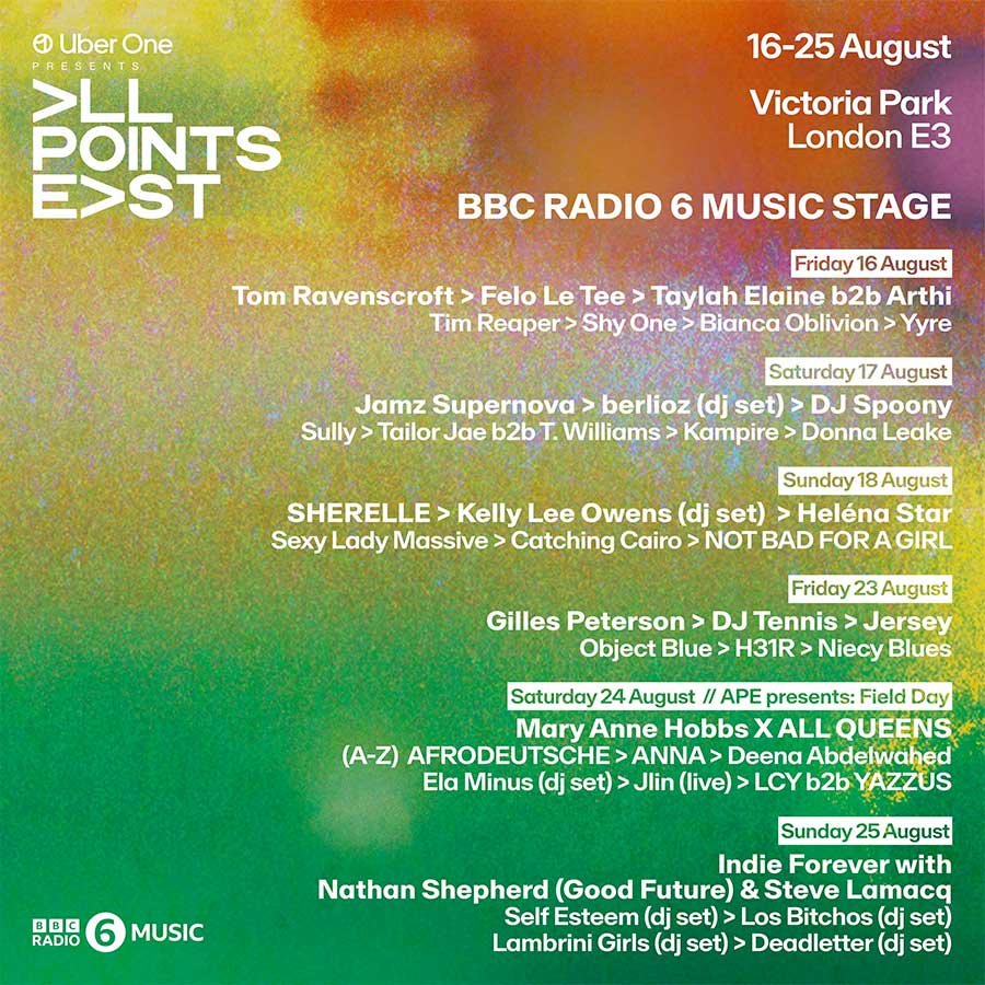 All Points East 2024 UK 6 Music stage poster