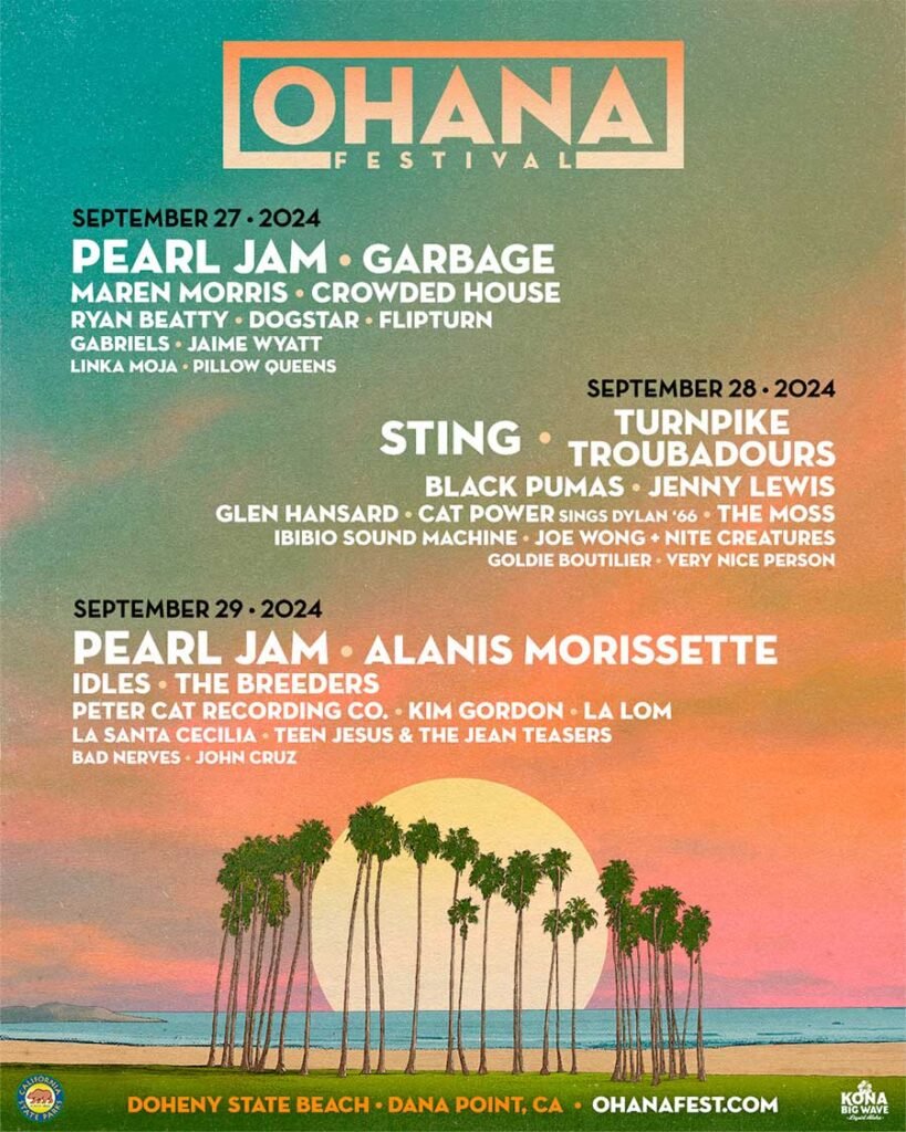 Ohana Festival USA 2024 poster with Sting