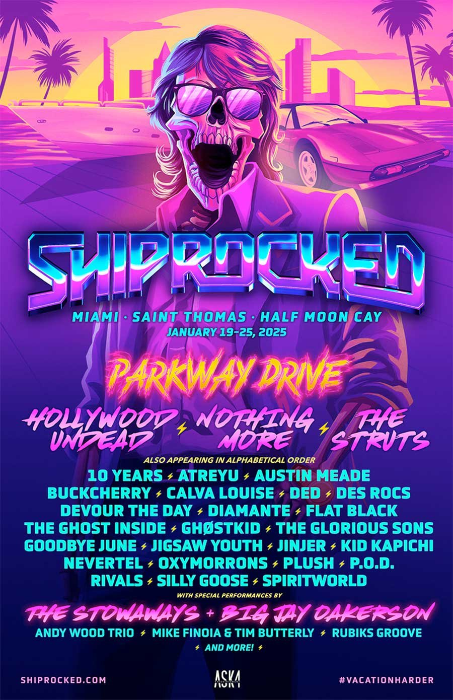 Shiprocked Cruise 2025 August poster