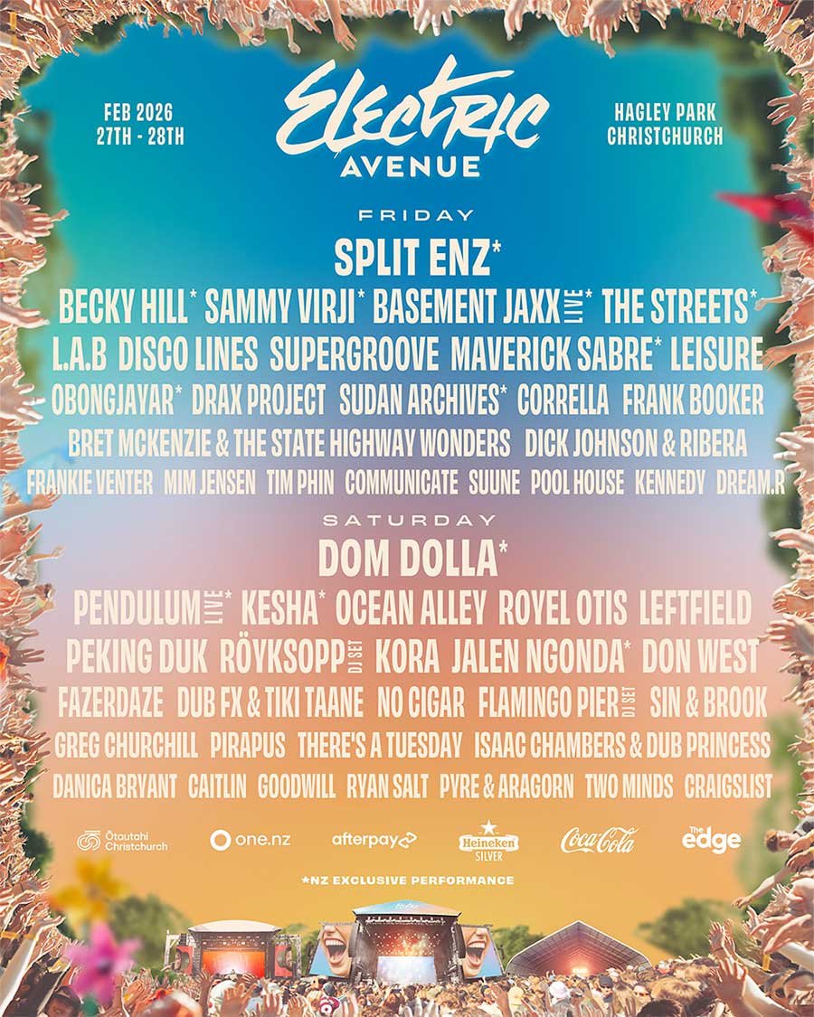 Electric Avenue Festival New Zealand 2026 poster
