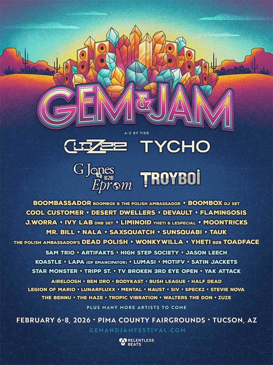 Gem and Jam Festival 2026 phase 1 poster