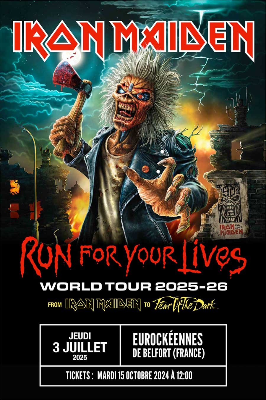 Iron Maiden to headline Eurockeennes Festival France 2025 poster