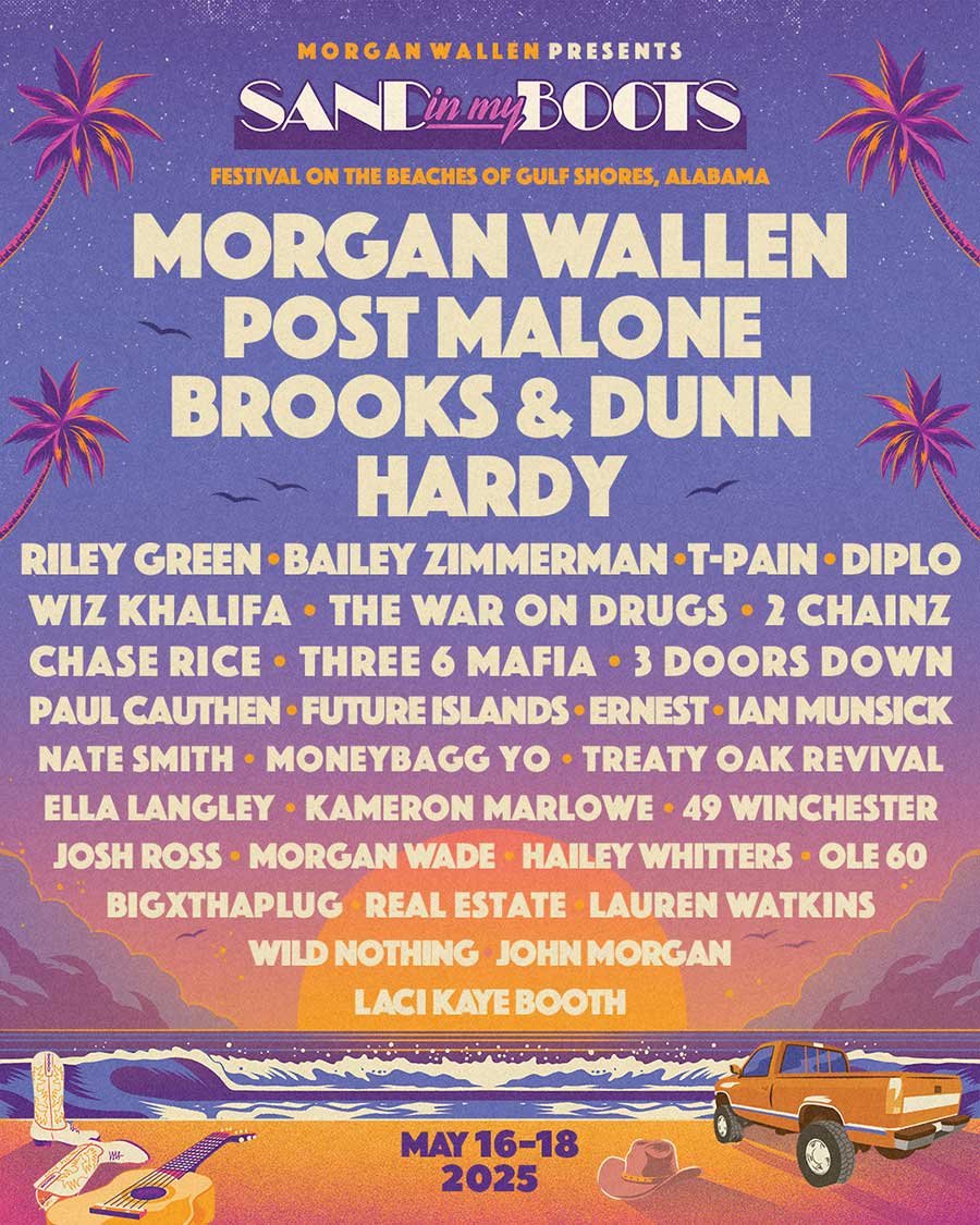 Sand In My Boots festival 2025 poster