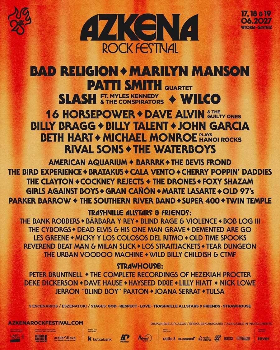 Azkena Rock Fest 2027 poster