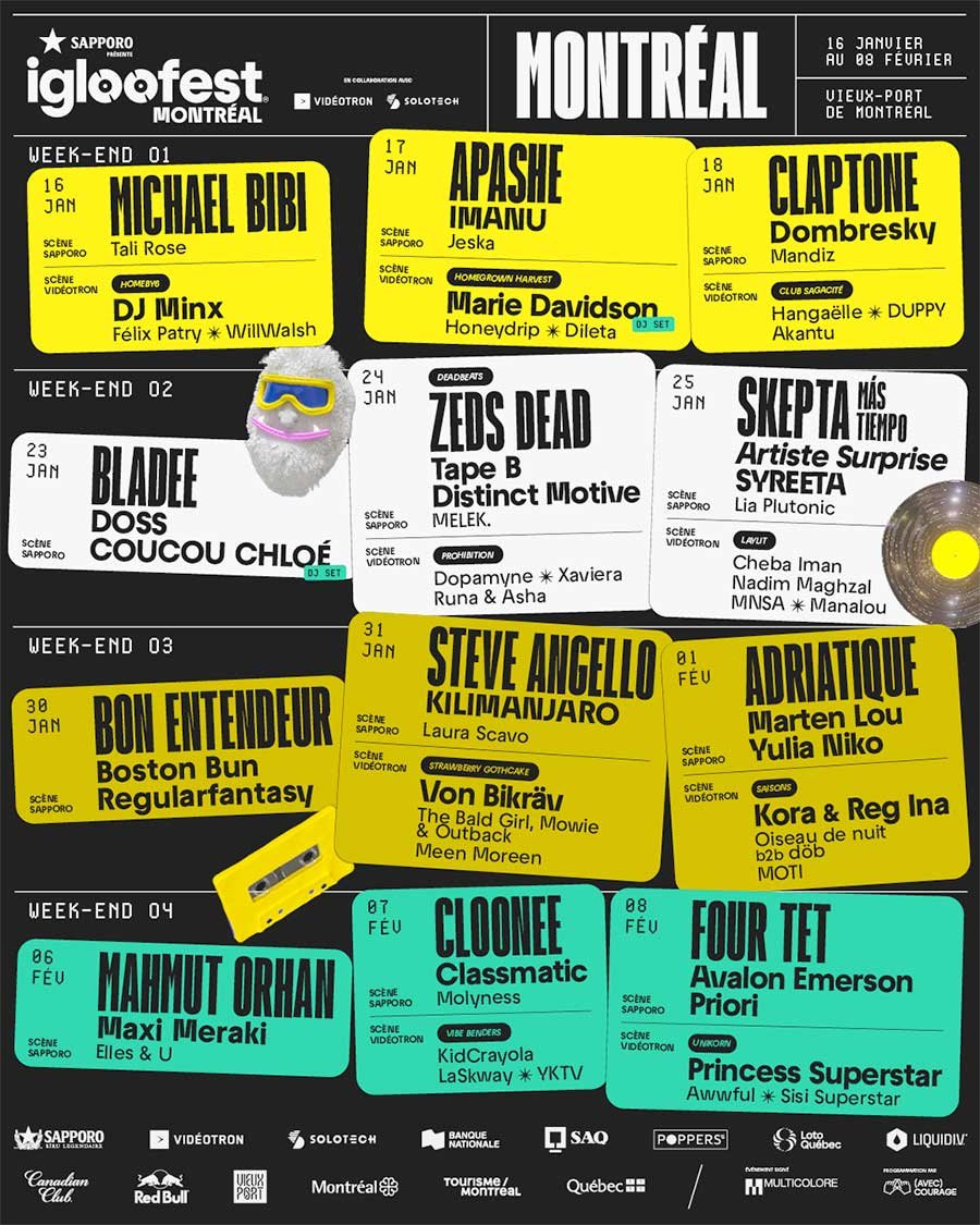 Canada Igloofest Montreal 2025 poster