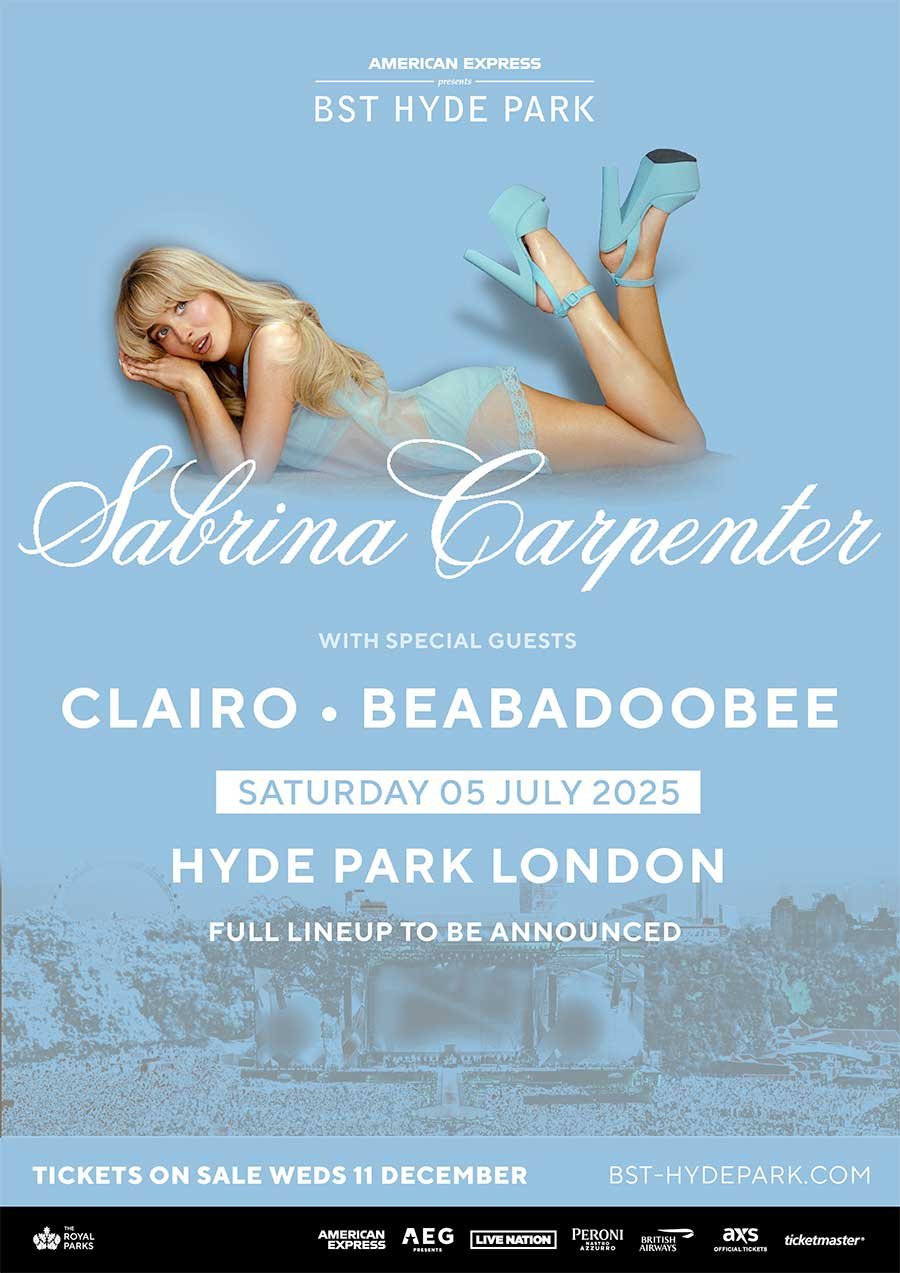 UK Sabrina Carpenter headlines BST Hyde Park London 2025 poster