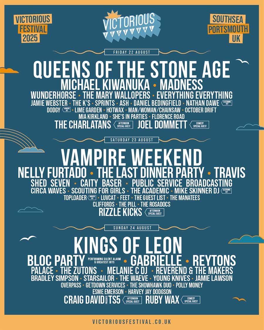 UK Victorious Festival 2025 phase 1 poster
