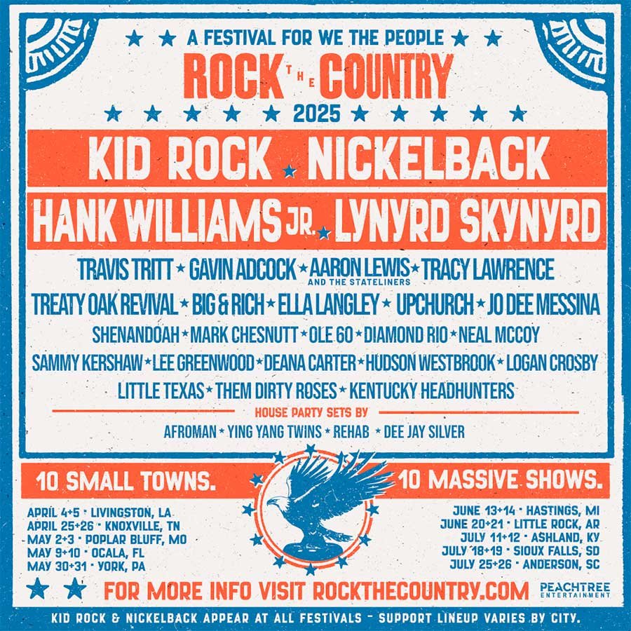 USA Rock The Country all towns 2025 Poster