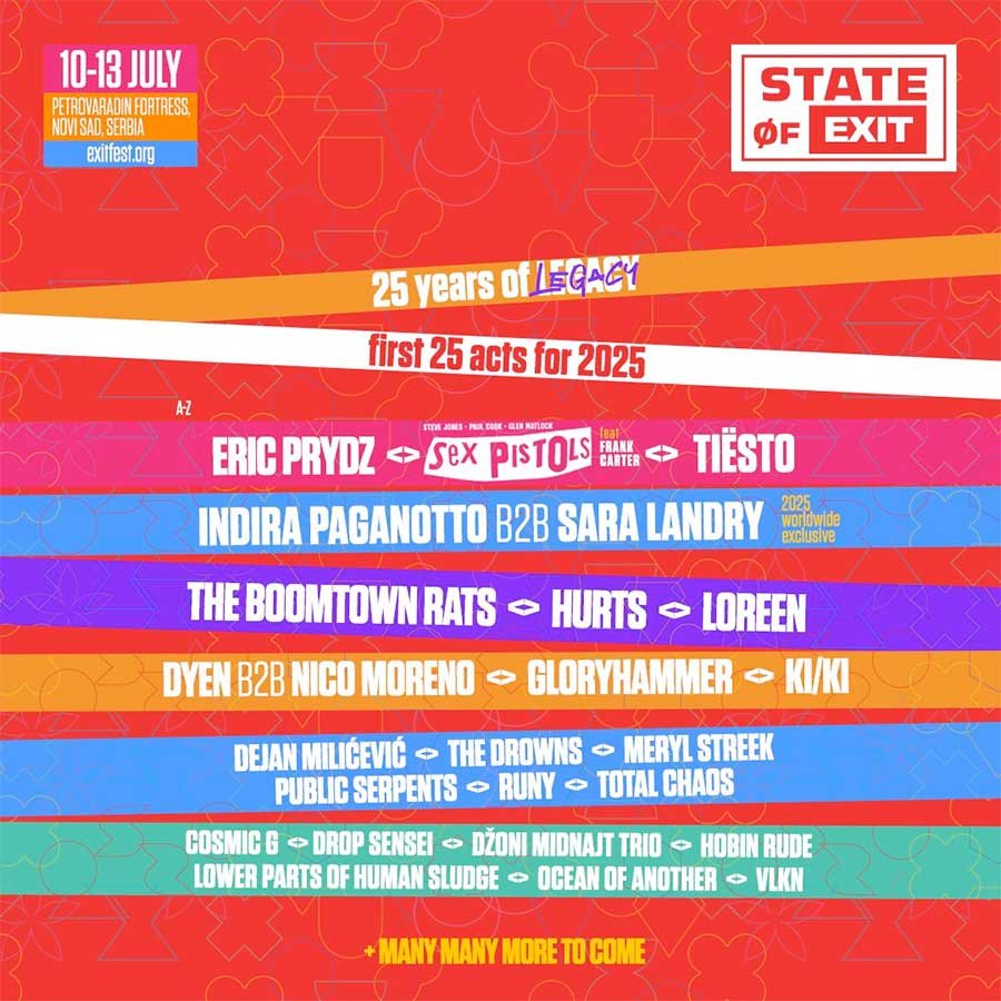 EXIT Festival Serbia 2025 phase 1 poster